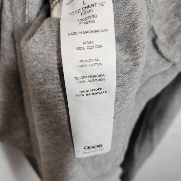 Asos Men's Long Sleeve Muscle Shirt in Gray Size‎ Large - Picture 5 of 5